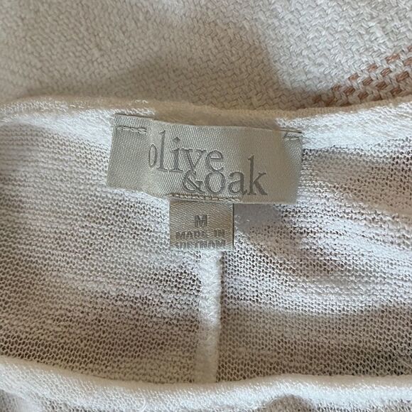 Oak‎ & Fort Linen Like White Blouse Size Medium - Picture 5 of 7